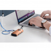 Orico 5in1 Multifunction Docking Station USB-C Hub (PW11-5P-RG-EP) - USB-C хъб за свързване на допълнителна периферия за компютри и лаптопи с USB-C порт (розово злато) 3
