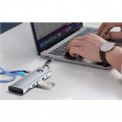 Orico 10in1 Multifunction USB-C 4K Hub (PW11-10P-SV-EP) - мултифункционален хъб за свързване на допълнителна периферия за компютри и лаптопи с USB-C порт (сребрист) 4