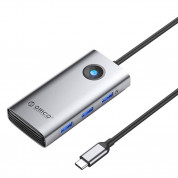 Orico 6in1 Multifunction Docking Station USB-C Hub (PW11-6PR-GY-EP) - USB-C хъб за свързване на допълнителна периферия за компютри и лаптопи с USB-C порт (тъмносив)