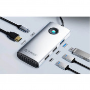 Orico 5in1 Multifunction Docking Station USB-C Hub (PW11-5P-SV-EP) - USB-C хъб за свързване на допълнителна периферия за компютри и лаптопи с USB-C порт (сребрист) 1