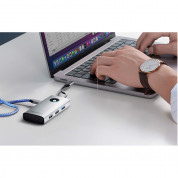 Orico 5in1 Multifunction Docking Station USB-C Hub (PW11-5P-SV-EP) - USB-C хъб за свързване на допълнителна периферия за компютри и лаптопи с USB-C порт (сребрист) 3