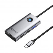 Orico 5in1 Multifunction Docking Station USB-C Hub (PW11-5P-GY-EP) - USB-C хъб за свързване на допълнителна периферия за компютри и лаптопи с USB-C порт (тъмносив)