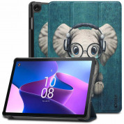 Tech-Protect Smartcase Happy Elephant - кожен кейс и поставка за Lenovo Tab M10 10.1 3rd Gen (2022) (зелен)