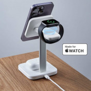 ESR HaloLock 3-in-1 Magnetic MagSafe Wireless Charger - тройна поставка (пад) за безжично зареждане за iPhone с Magsafe, Apple Watch, AirPods Pro и Qi съвместими устройства (бял) 4