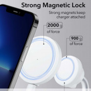 ESR Halolock Shift Magnetic MagSafe Wireless Charging Stand 15W - настолна поставка за безжично зареждане на iPhone с MagSafe (бял)	 7