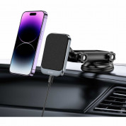 Tech-Protect MM15W-V2 MagSafe Dashboard Car Mount 15W - магнитна поставка за таблото или стъклото на кола с безжично зареждане за iPhone с MagSafe (черен) 6