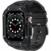 Kingxbar Watch Strap and Case CYF140 - удароустойчив TPU кейс от най-висок клас с вградена каишка за Apple Watch 45мм (черен)