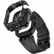 Kingxbar Watch Strap and Case CYF140 - удароустойчив TPU кейс от най-висок клас с вградена каишка за Apple Watch 45мм (черен) 1