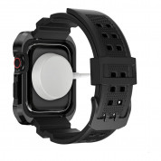 Kingxbar Watch Strap and Case CYF134 - удароустойчив алуминиев кейс от най-висок клас с вградена каишка за Apple Watch 45мм (черен) 2