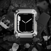 Kingxbar Watch Strap and Case CYF134 - удароустойчив алуминиев кейс от най-висок клас с вградена каишка за Apple Watch 45мм (черен) 6