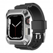 Kingxbar Watch Strap and Case CYF134 - удароустойчив алуминиев кейс от най-висок клас с вградена каишка за Apple Watch 45мм (сребрист)