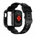Kingxbar 2in1 Watch Strap and Case CYF537 - удароустойчив TPU кейс с вградена каишка за Apple Watch 44мм, 45мм (черен) 6