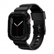 Kingxbar 2in1 Watch Strap and Case CYF537 - удароустойчив TPU кейс с вградена каишка за Apple Watch 44мм, 45мм (черен) 4