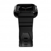 Kingxbar 2in1 Watch Strap and Case CYF537 - удароустойчив TPU кейс с вградена каишка за Apple Watch 44мм, 45мм (черен) 9