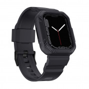 Kingxbar 2in1 Watch Strap and Case CYF537 - удароустойчив TPU кейс с вградена каишка за Apple Watch 44мм, 45мм (сив) 1