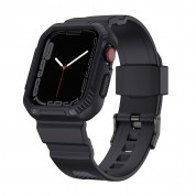 Kingxbar 2in1 Watch Strap and Case CYF537 - удароустойчив TPU кейс с вградена каишка за Apple Watch 44мм, 45мм (сив)