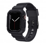 Kingxbar 2in1 Watch Strap and Case CYF537 - удароустойчив TPU кейс с вградена каишка за Apple Watch 44мм, 45мм (сив) 4