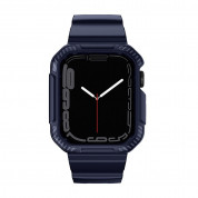 Kingxbar 2in1 Watch Strap and Case CYF537 - удароустойчив TPU кейс с вградена каишка за Apple Watch 44мм, 45мм (син) 2