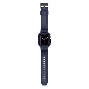 Kingxbar 2in1 Watch Strap and Case CYF537 - удароустойчив TPU кейс с вградена каишка за Apple Watch 44мм, 45мм (син) 8