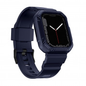 Kingxbar 2in1 Watch Strap and Case CYF537 - удароустойчив TPU кейс с вградена каишка за Apple Watch 44мм, 45мм (син) 1
