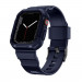 Kingxbar 2in1 Watch Strap and Case CYF537 - удароустойчив TPU кейс с вградена каишка за Apple Watch 44мм, 45мм (син) 1