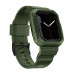Kingxbar 2in1 Watch Strap and Case CYF537 - удароустойчив TPU кейс с вградена каишка за Apple Watch 44мм, 45мм (зелен) 2