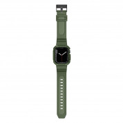 Kingxbar 2in1 Watch Strap and Case CYF537 - удароустойчив TPU кейс с вградена каишка за Apple Watch 44мм, 45мм (зелен) 8