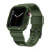 Kingxbar 2in1 Watch Strap and Case CYF537 - удароустойчив TPU кейс с вградена каишка за Apple Watch 44мм, 45мм (зелен) 1