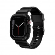 Kingxbar 2in1 Watch Strap and Case CYF106 - удароустойчив TPU кейс с вградена каишка за Apple Watch 40мм, 41мм (черен) 4