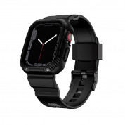 Kingxbar 2in1 Watch Strap and Case CYF106 - удароустойчив TPU кейс с вградена каишка за Apple Watch 40мм, 41мм (черен)