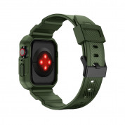 Kingxbar 2in1 Watch Strap and Case CYF106 - удароустойчив TPU кейс с вградена каишка за Apple Watch 40мм, 41мм (зелен) 6