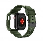 Kingxbar 2in1 Watch Strap and Case CYF106 - удароустойчив TPU кейс с вградена каишка за Apple Watch 40мм, 41мм (зелен) 5