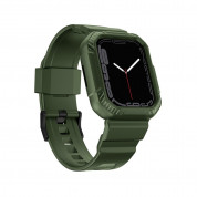 Kingxbar 2in1 Watch Strap and Case CYF106 - удароустойчив TPU кейс с вградена каишка за Apple Watch 40мм, 41мм (зелен) 1
