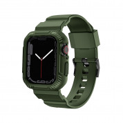 Kingxbar 2in1 Watch Strap and Case CYF106 - удароустойчив TPU кейс с вградена каишка за Apple Watch 40мм, 41мм (зелен) 4