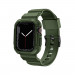 Kingxbar 2in1 Watch Strap and Case CYF106 - удароустойчив TPU кейс с вградена каишка за Apple Watch 40мм, 41мм (зелен) 5