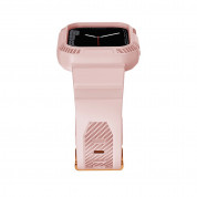 Kingxbar 2in1 Watch Strap and Case CYF106 - удароустойчив TPU кейс с вградена каишка за Apple Watch 40мм, 41мм (розов) 8