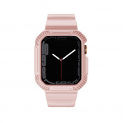 Kingxbar 2in1 Watch Strap and Case CYF106 - удароустойчив TPU кейс с вградена каишка за Apple Watch 40мм, 41мм (розов) 2