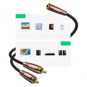 Ugreen AV198 2xRCA Male to 3.5mm Female Audio Cable (300 cm) (black-brown) 1