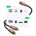 Ugreen AV198 2xRCA Male to 3.5mm Female Audio Cable - качествен аудио кабел 2xRCA (мъжко) към 3.5мм аудио жак (женски) (300 см) (черен-кафяв)  2
