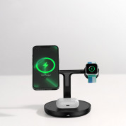 Baseus Swan 3-in-1 Magnetic Wireless Qi Charging Stand 20W (WXTE000101) - тройна поставка (пад) за безжично зареждане за iPhone с Magsafe, Apple Watch, AirPods и Qi съвместими мобилни устройства (черен) 10