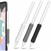 Stoyobe Apple Pencil Silicone Holder Grip Set - 3 броя силиконов грип за Apple Pencil, Apple Pencil 2 (черен, сив, бял)