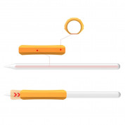 Stoyobe Apple Pencil Silicone Holder Grip Set - 3 броя силиконов грип за Apple Pencil, Apple Pencil 2 (черен, оранжев, бял) 5