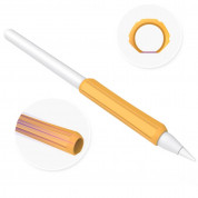 Stoyobe Apple Pencil Silicone Holder Grip Set - 3 броя силиконов грип за Apple Pencil, Apple Pencil 2 (черен, оранжев, бял) 3
