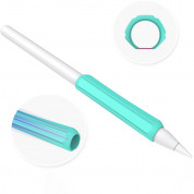 Stoyobe Apple Pencil Silicone Holder Grip Set - 3 броя силиконов грип за Apple Pencil, Apple Pencil 2 (бял, светлосин, зелен) 3