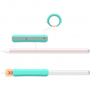 Stoyobe Apple Pencil Silicone Holder Grip Set - 3 броя силиконов грип за Apple Pencil, Apple Pencil 2 (бял, светлосин, зелен) 4