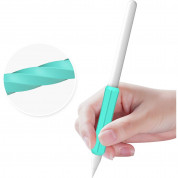 Stoyobe Apple Pencil Silicone Holder Grip Set - 3 броя силиконов грип за Apple Pencil, Apple Pencil 2 (бял, светлосин, зелен) 2