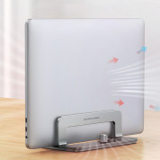 Ugreen Dual Slot Vertical Aluminium Laptop Stand - двойна вертикална алуминиева поставка за MacBook, лаптопи и таблети (тъмносив) 3