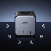 Ugreen Diginest GaN Wall Power Strip With USB-C Hub 65W - разклонител с 3 изхода и вградени 2хUSB-C и 2хUSB-A изхода за мобилни устройства (черен) 4