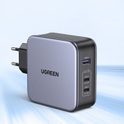 Ugreen Nexode GaN Fast Wall Charger 140W - захранване за ел. мрежа за лаптопи, смартфони и таблети с USB-A и 3xUSB-C изходи с технология за бързо зареждане и USB-C към USB-C кабел (черен) 4