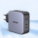 Ugreen Nexode GaN Fast Wall Charger 140W - захранване за ел. мрежа за лаптопи, смартфони и таблети с USB-A и 3xUSB-C изходи с технология за бързо зареждане и USB-C към USB-C кабел (черен) 5